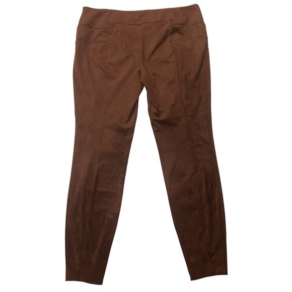 Sundance Faux Suede Brown Legging Skinny Side Zip Size 14 - Picture 2 of 12